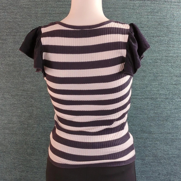 Anthropologie t.la Flutter Sleeve Ribbed Knit Tee - Picture 8 of 10